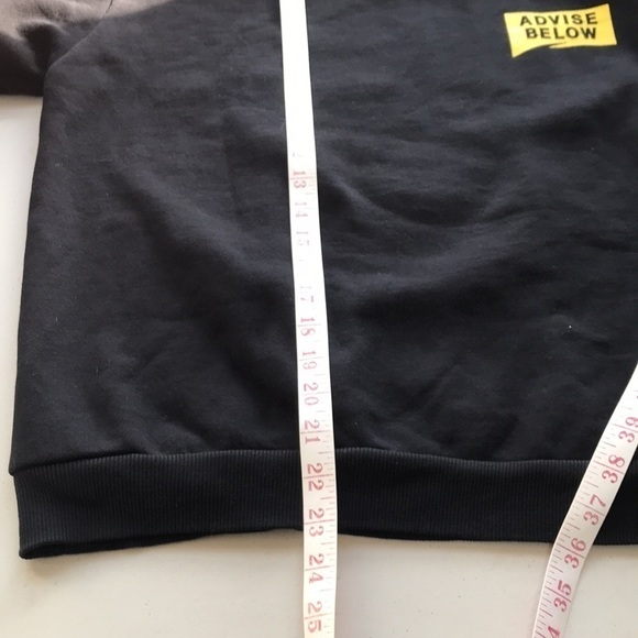 Zara Trafaluc Advise Below Black Crew Neck Sweatshirt Medium - Picture 11 of 11